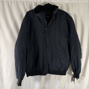 New Claiborne Outerwear Jacket Men's Large Blue Full Zip Microfiber Pockets